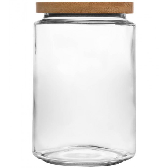 Porta Mantimento 2,5l Com Tampa De Bambu Oasis Vidro